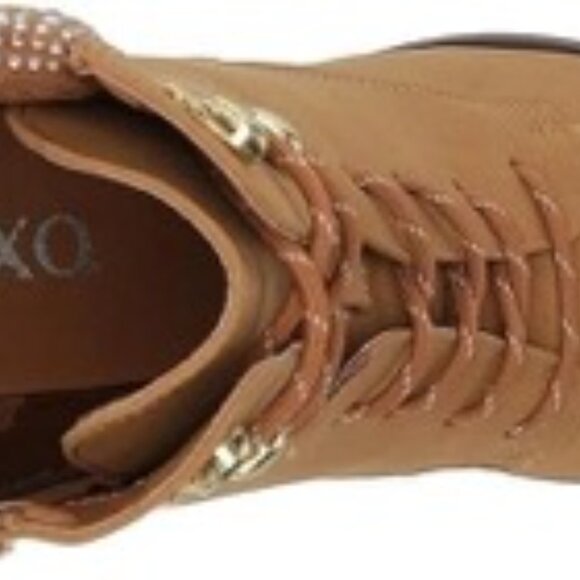 XOXO Women's Maddie Fashion Heeled Ankle Boot, Beige, Size 5 - Picture 6 of 7